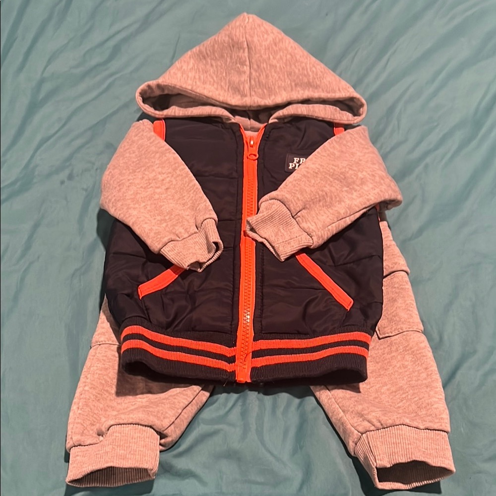 Free Planet Blue and Gray Hooded Jacket and jogger set